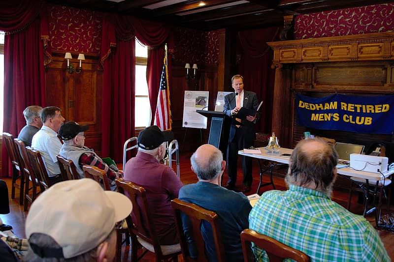Register O’Donnell Appeared as Guest Speaker for The Dedham Retired Men